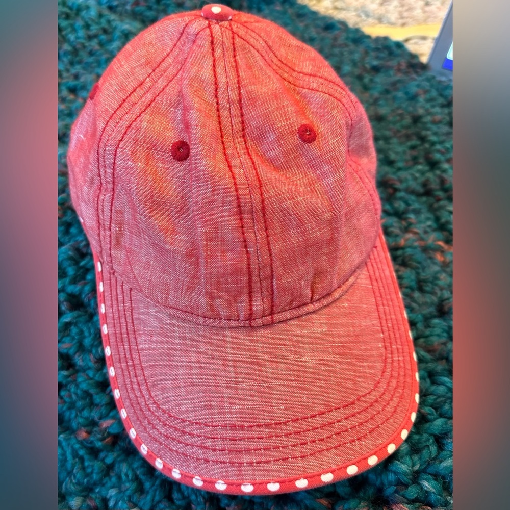 Red Keds Cap With Polka Dots